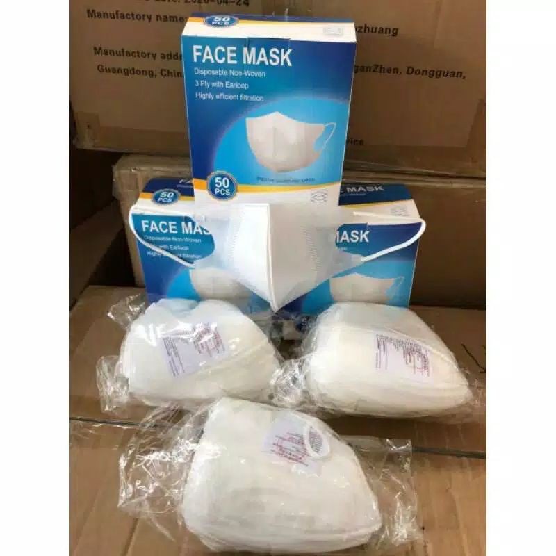 MASKER DUCKBILL FACE MASK DUCKBILL ISI 50 PCS EARLOOP ALKINDO