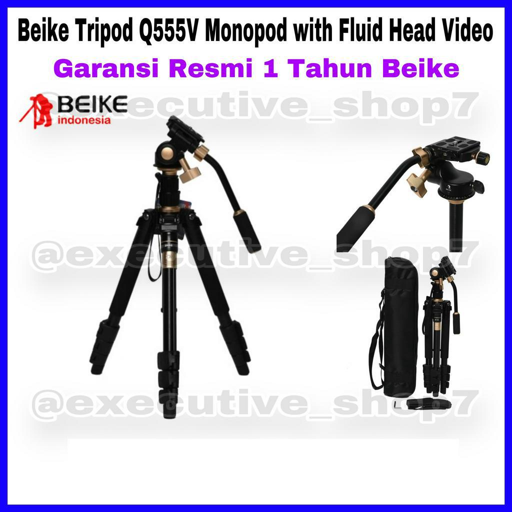 Beike Tripod Q555V Monopod with Fluid Head Video - Garansi Resmi 1 Tahun Beike