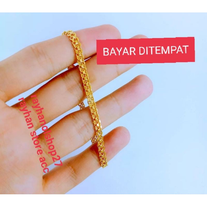 Gelang tangan Cantik wanita Elegan sepuhan Lapis emas 23k kuning asli sepuhan