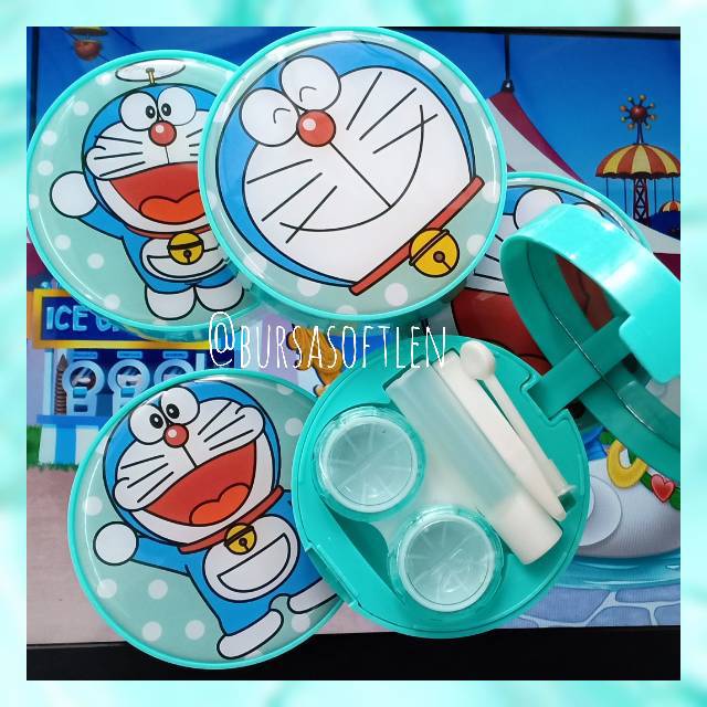 Tempat softlens Doraemon bulat lucu / Softlencase