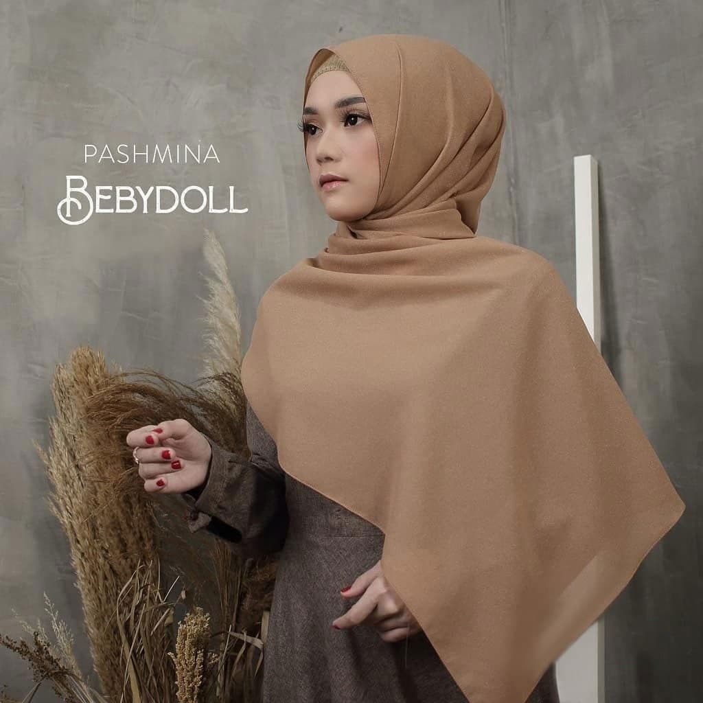 Pashmina Syari Polos Jilbab Ceruy Bebydoll / Jilbab Instan / Pasmina Panjang