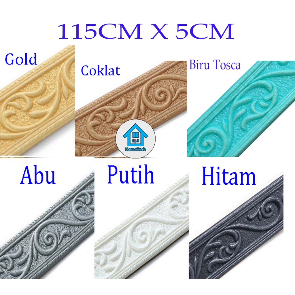 HT Wallpaper Stiker List Wall Paper Wallpaper Wall List Border Sticker Foam 3D-115cm x 5cm