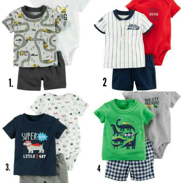 Setelan Baju bayi/ Set 3in1, set Tee 3in1 baby, Baju bayi import