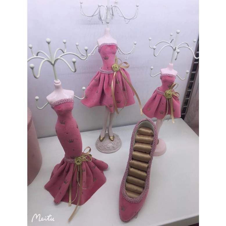 Stand Pajangan Tempat Aksesoris satu Set Display Manekin Aksesoris Kalung Anting Cincin-