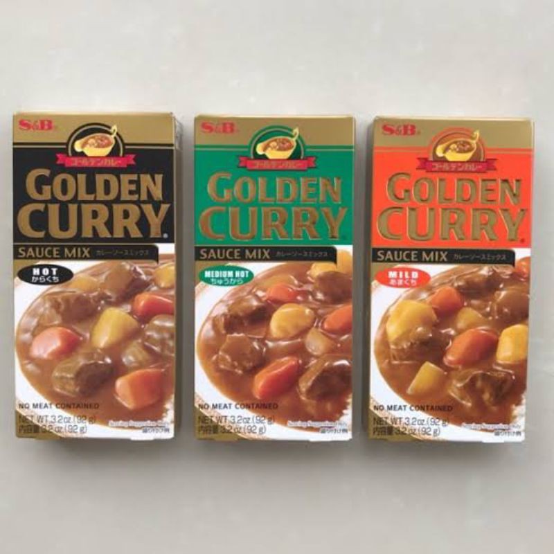 S&amp;B GOLDEN CURRY Mix Hot Medium Mild 92 g | Japan Cury Pedas Kare Jepang | Kari