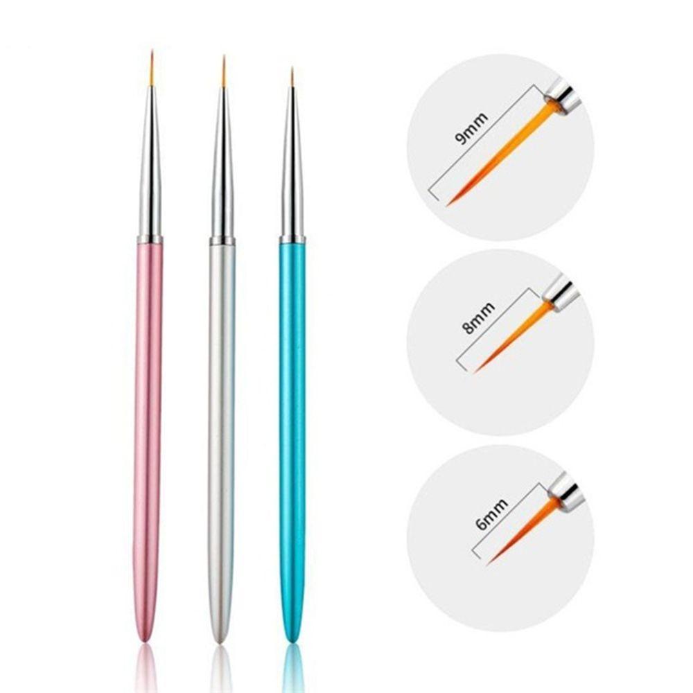 Solighter Nail Liner Painting Pen Gambar Bermanfaat Pegangan Logam 3D