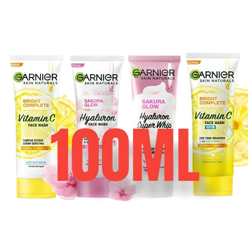 GARNIER  FACIAL FOAM 100ML ALL VARIAN(PEMBERSIH SABUN CUCI MUKA)KEMASAN BARU EXPIRED 2025/2026