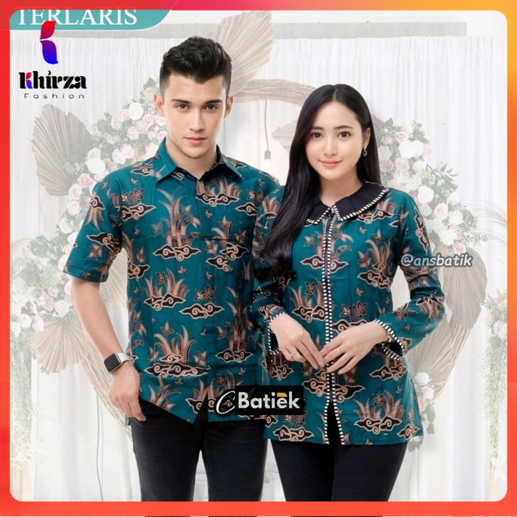 [12.12] COUPLE BATIK NEW HEM BLUS BLOUSE TRENDING INTERNATIONAL COUPLE SERAGAM TERLARIS -BATIK PITTO