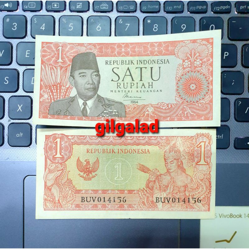 UANG KUNO 1 RUPIAH SUKARNO 1964 GRESS