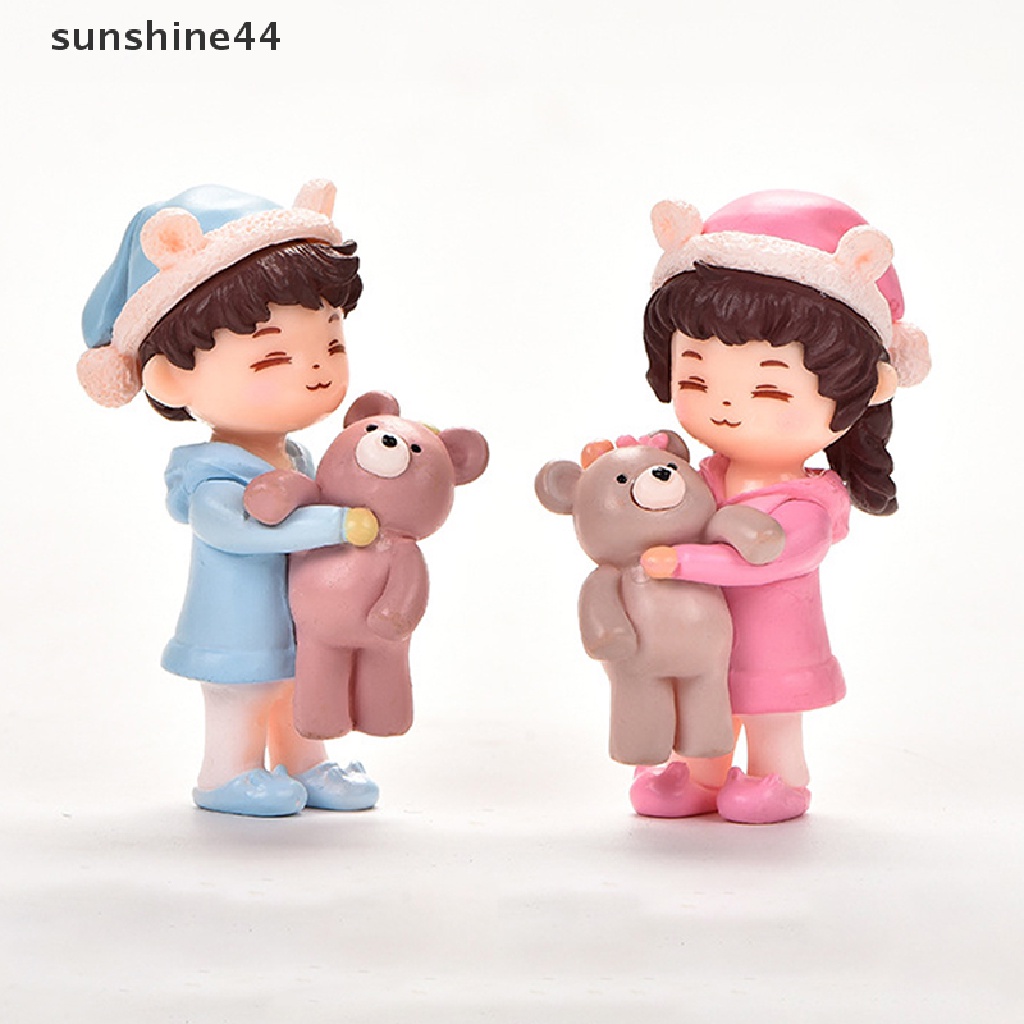 Sunshine 1PC Miniatur Pasangan Piyama Untuk Dekorasi Kue DIY