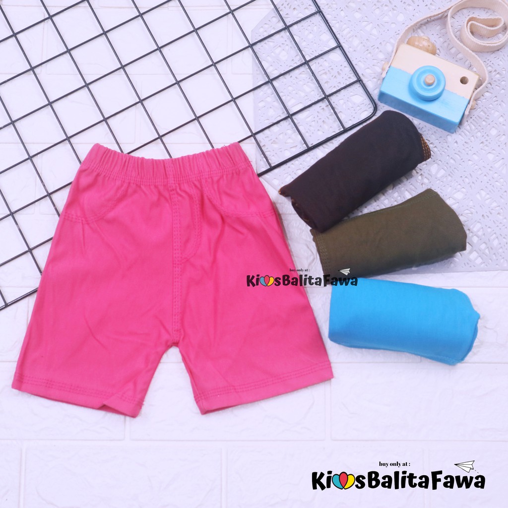 Short Jegging Kids uk 3-4 Tahun / Celana Pendek Anak Laki Perempuan Pants Jeans Tebal Polos Murah