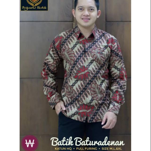 Kemeja Batik Baturaden Batik Lapis Furing Batik Lengan Panjang Kode W05