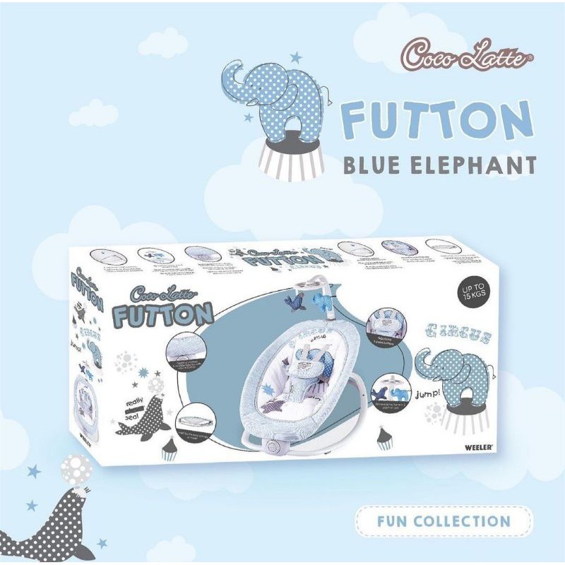 Cocolatte Weeler Futton Fold Up Rocker Blue Elephant