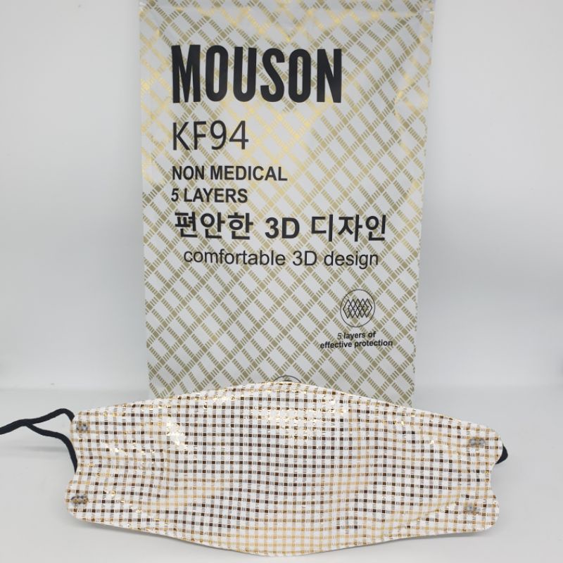 Masker Kf94 Kf 94 Kn94 4 Ply Mouson Motif Maco Gold Emas Blink Blink Isi 10 Pcs Earloop