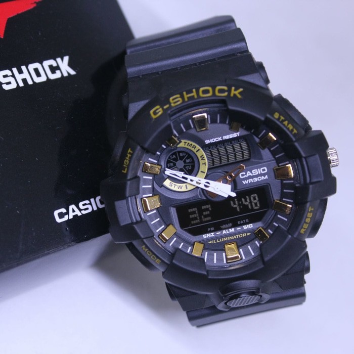 JAM TANGAN PRIA / COWOK G-SHOCK G SHOCK GA 700 BLACK LIST YELLOW