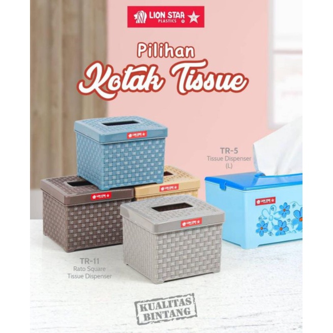 Lion Star Kotak Tisu Rato Square Tissue Dispenser TR-11 . tempat tisu