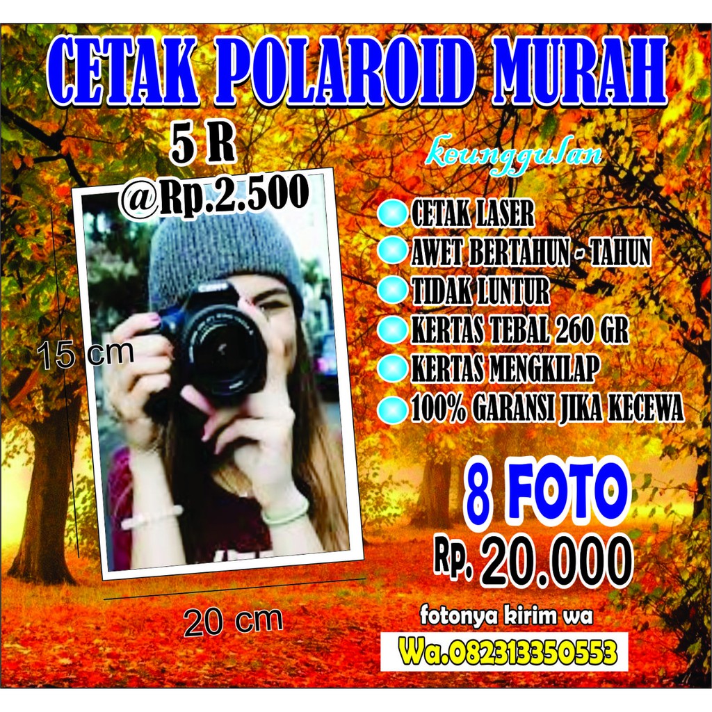 Cetak foto polaroid 5R Termurahh