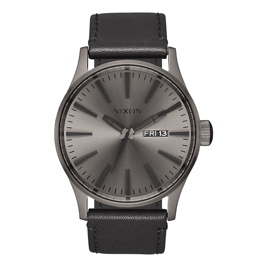 Nixon Sentry Leather Gunmetal / Black A1051531