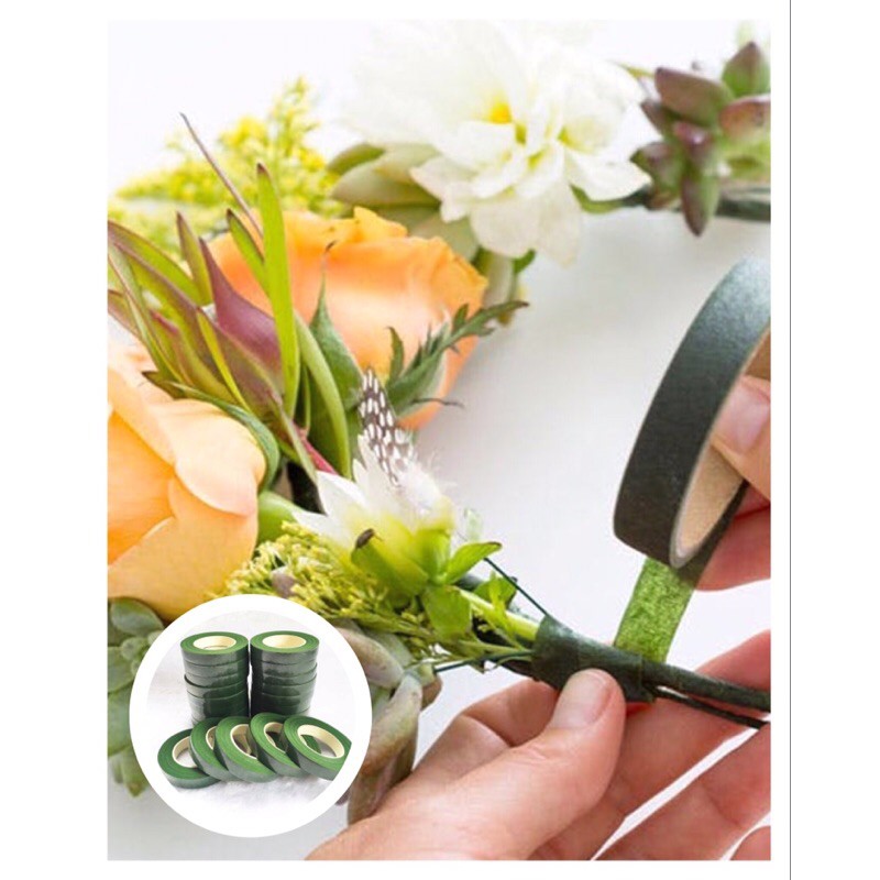 FLOWER TAPE / FLORAL TAPE / GREEN TAPE / SELOTIP DAUN / SELOTIP BUNGA 1.2 cm*2 m