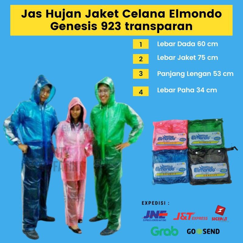 Jas Hujan Jaket Celana Transparan GENESIS Elmondo 923