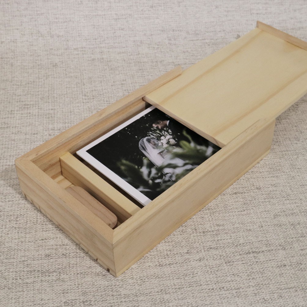 Slide Box Wood | Kotak Foto &amp; Flash Disk | 20 x 11 x 3 cm