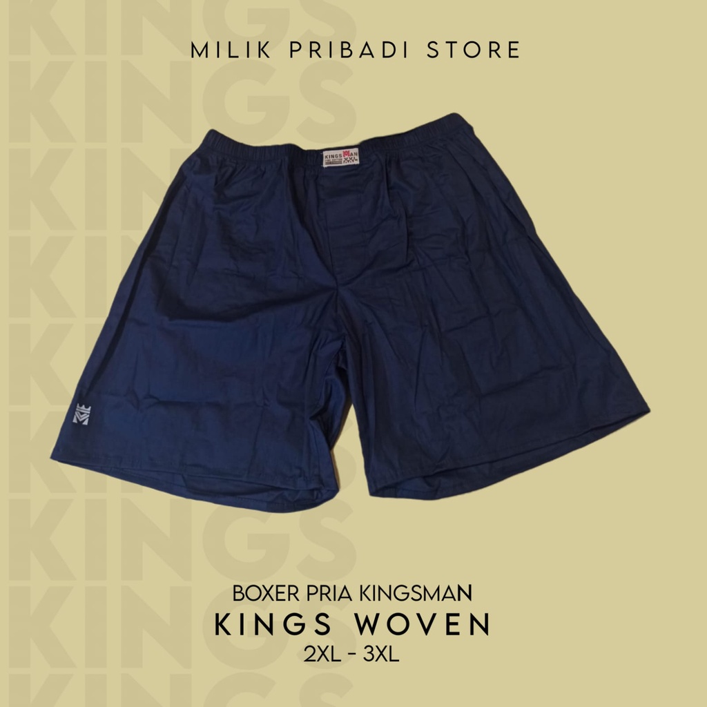 BOXER PRIA KINGSMAN WOVEN (TENUN) BIG SIZE I 100% KATUN | MIN BELI 2