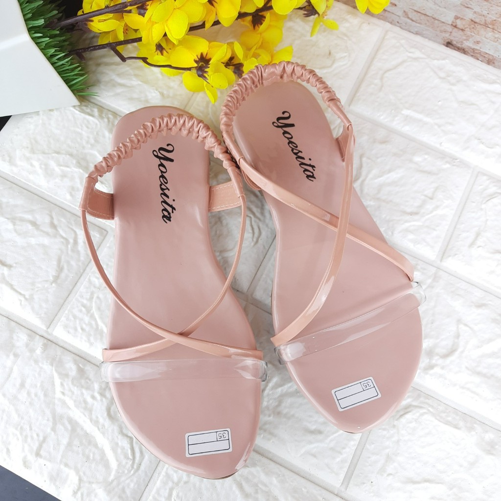 [TAMAN SEPATUKU] SEPATU TRENDY MURAH SANDAL PESTA 6 7 8 TAHUN UK 26-30 JELLY SILANG KAX09