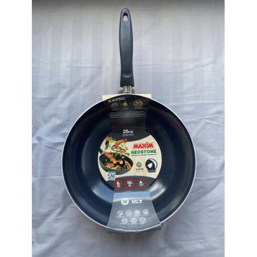 MAXIM NEOSTONE STIR FRY 28 CM CERAMIC MARBLE STIRFRY DEEP WOK CAPSIL 28CM