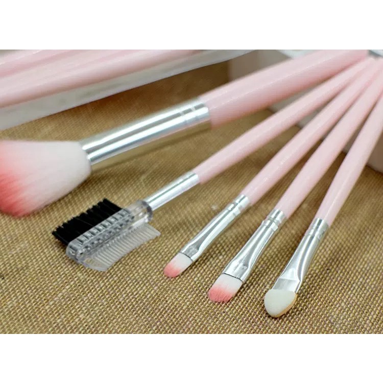 Brush Set Beauty Brush 5 PCS Set Makeup  Kuas Eyeshadow Kuas Alis Spiral Berujung Ganda Kuas Bedak