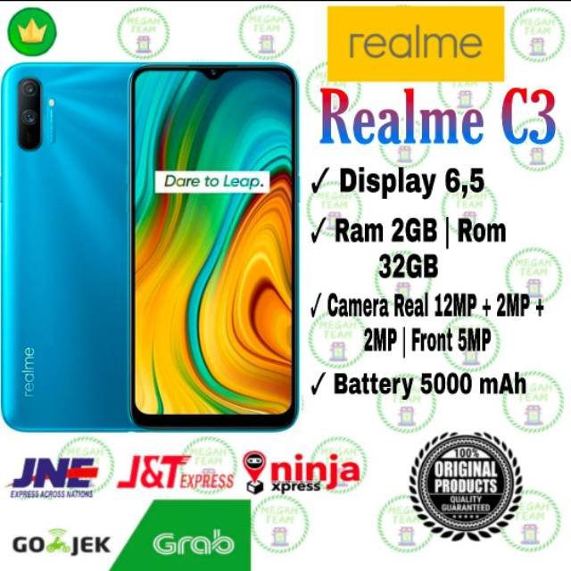 HP REALME C3 3/32GB NEW - GARANSI RESMI REALME INDONESIA 1 TAHUN