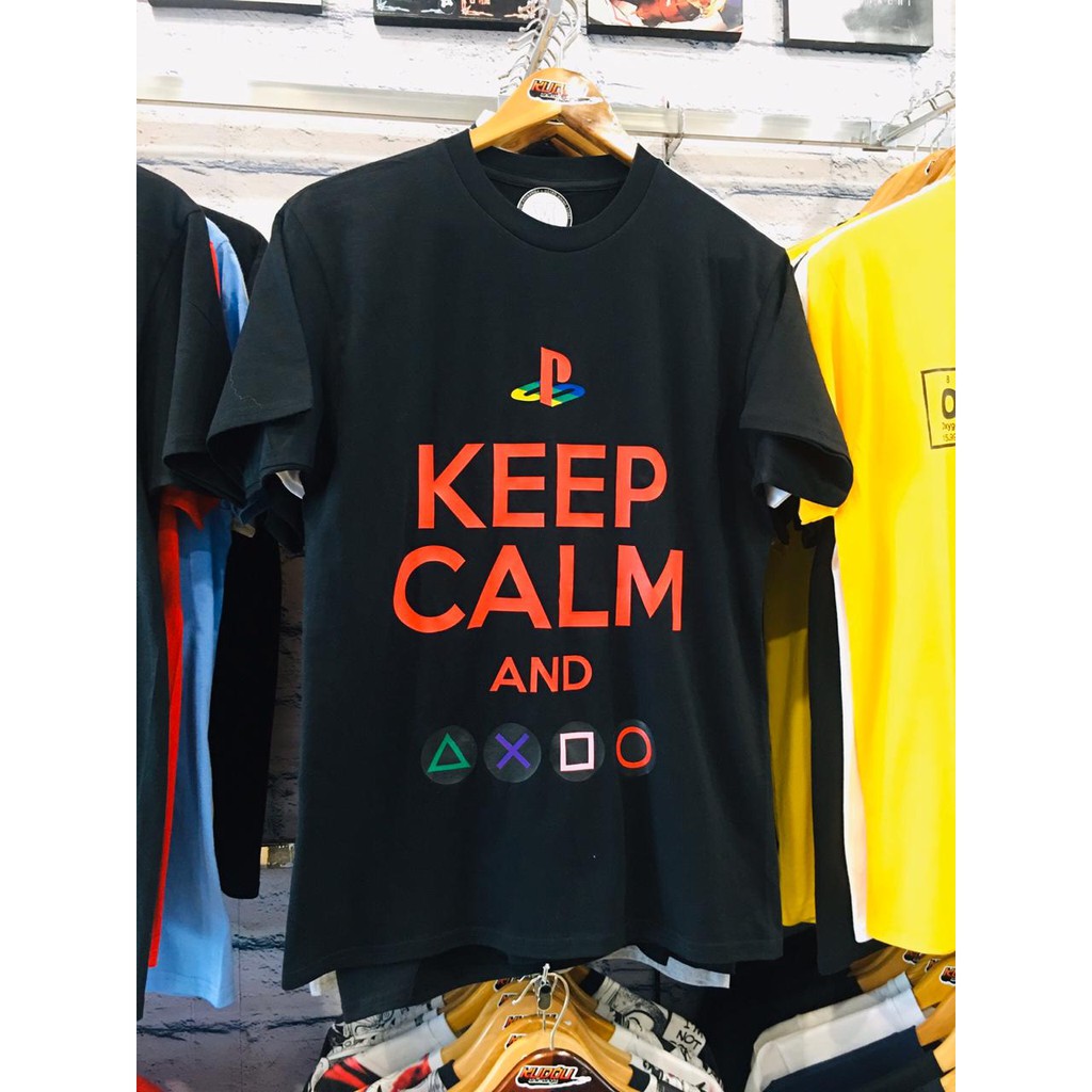 Kaos gamer Keep calm and Playstation ready stock _ Kudou x Metro