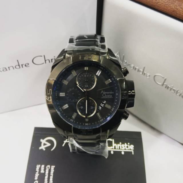 AC 6224 jam tangan  Alexandre Christie pria ac6224 black original