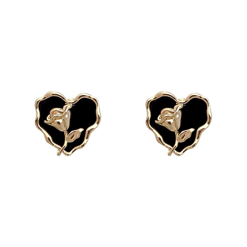 Anting Tusuk Motif Bunga Tulip Ala Vintage / Perancis Untuk Wanita