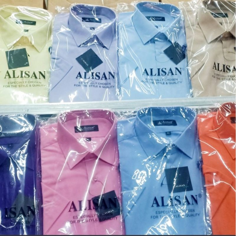 kemeja alisan putih//lengan pendek//ukuran 16.5 -17.5//JUMBO