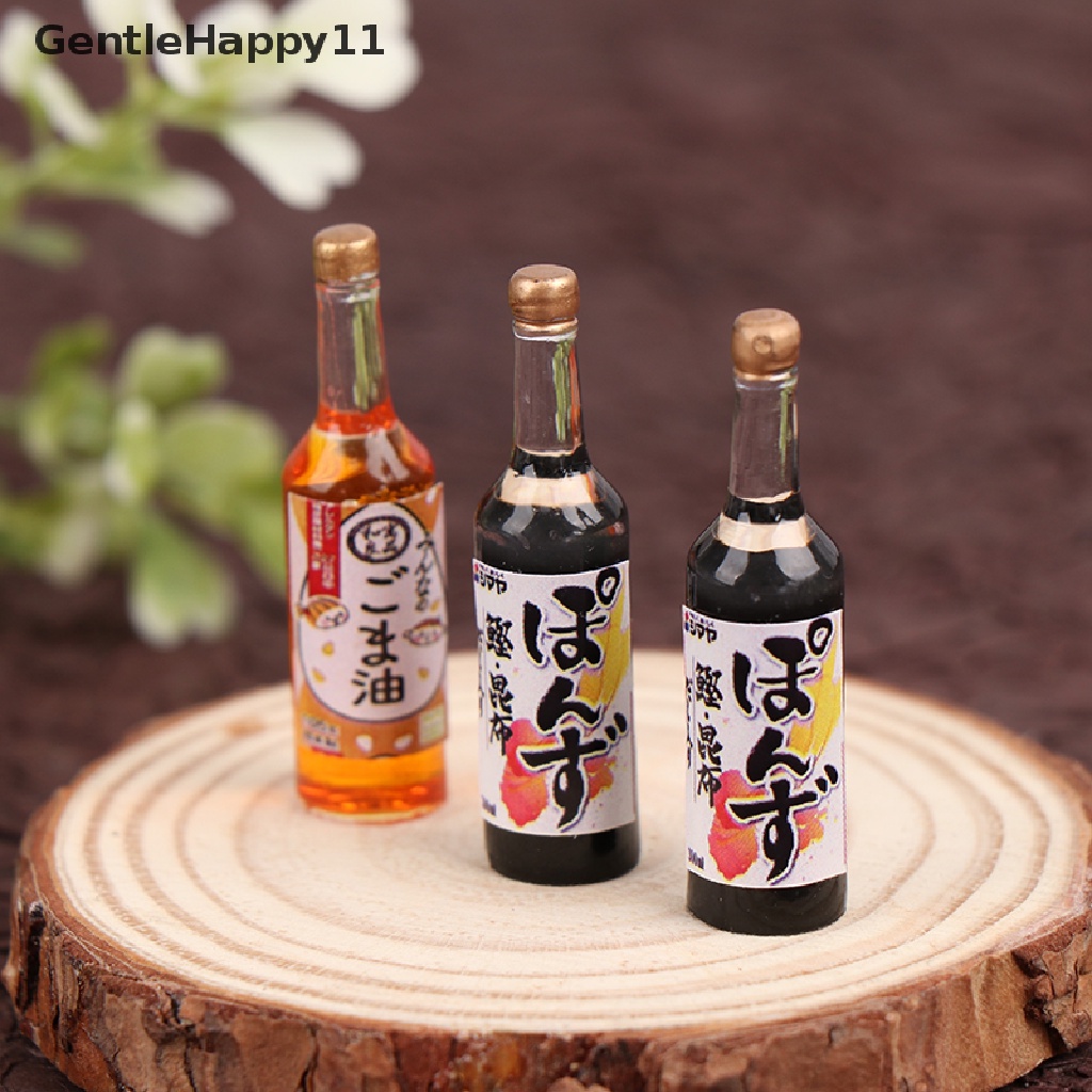 Gentlehappy 3pcs Miniatur Saus Kecap Skala 1: 12 Untuk Aksesoris Rumah Boneka