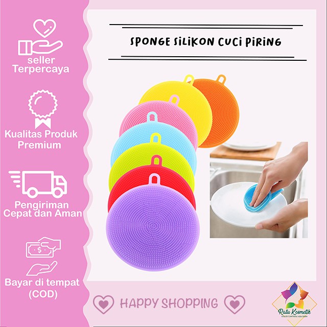 ❤ RATU ❤ Sponge Silikon Cuci Piring | Spon Silicone Multi Fungsi