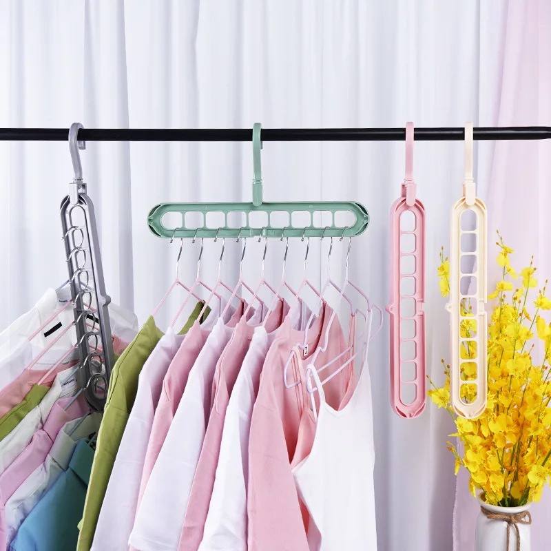 Magic Hanger 9 In 1 / Magic Hanger Gantungan Baju 9 Lubang Bisa Putar 360 Derajat