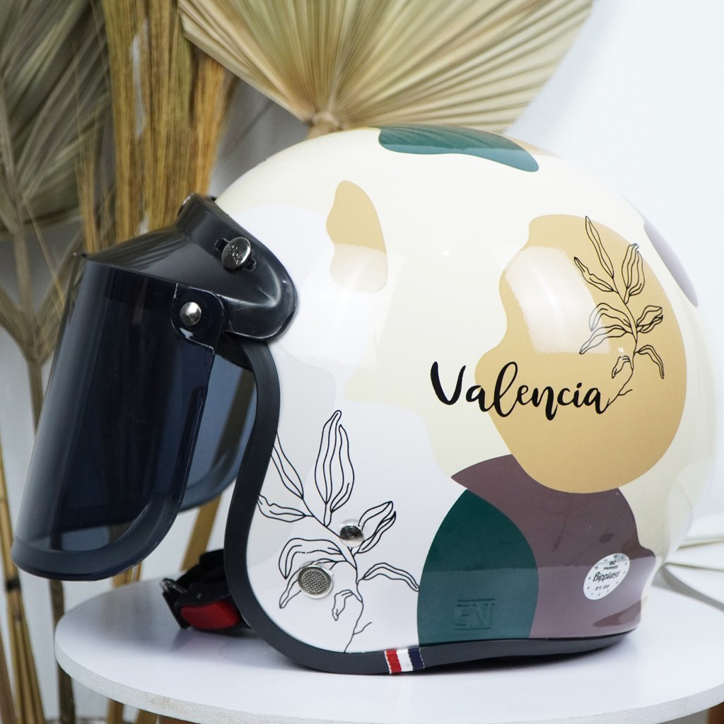 Helm Bogo Retro Dewasa Wanita Aesthetic Full Leher