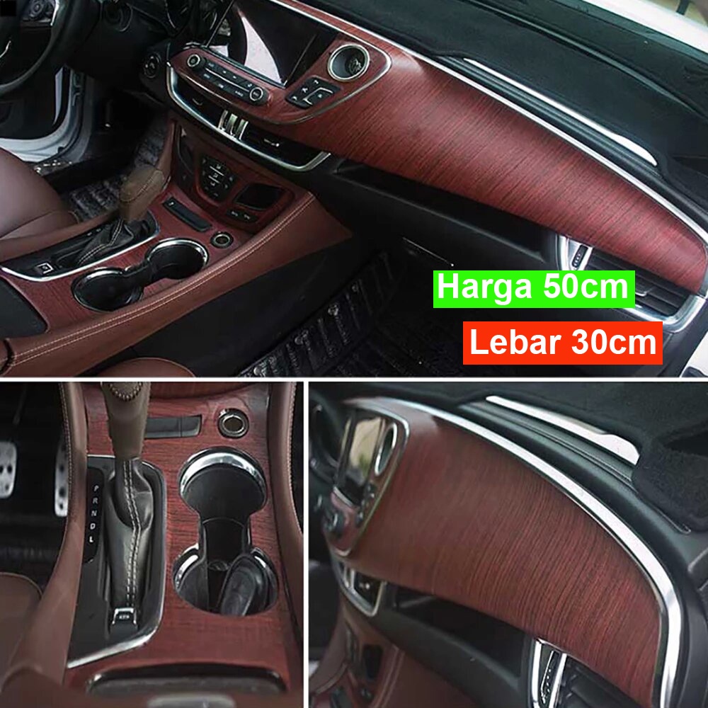 Stiker Sticker 3D Vinyl Wood Panel Kayu Dashboard Interior Mobil