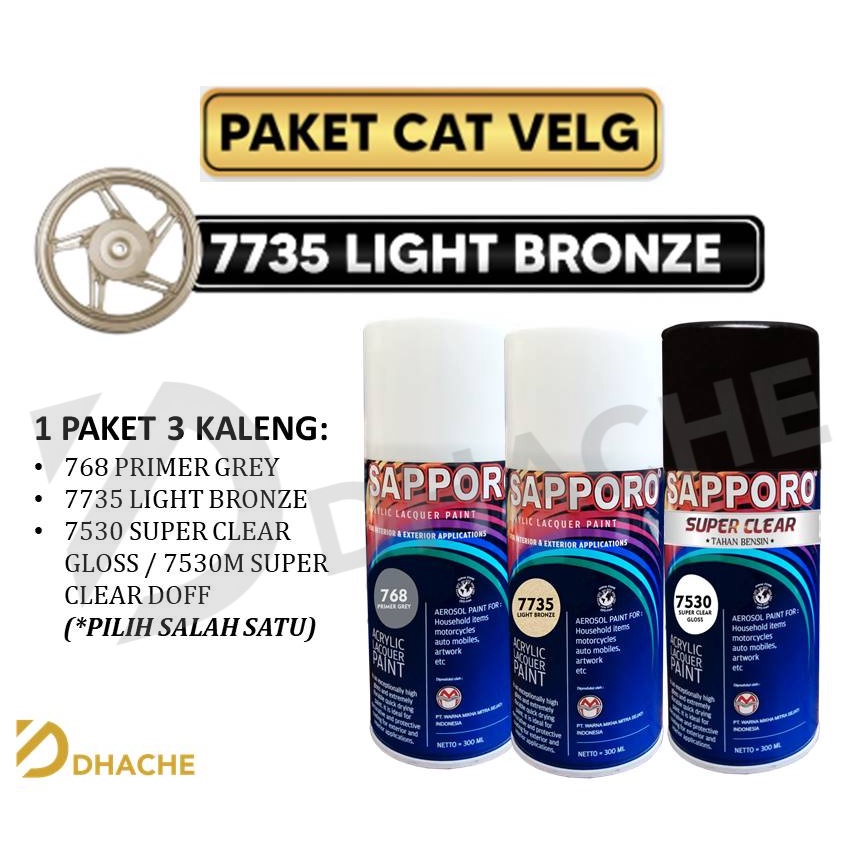 Paket Cat Velg Light Bronze 7735 / Sapporo Spray