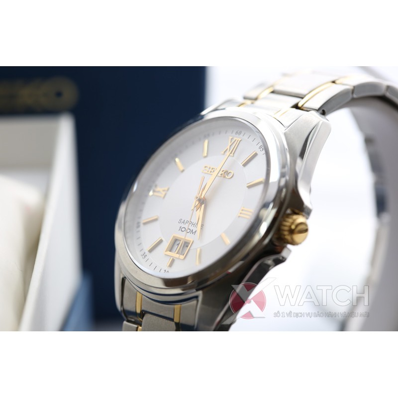 Seiko Men SUR101P1 Quartz Big Date Silver Dial | Jam Pria SUR101