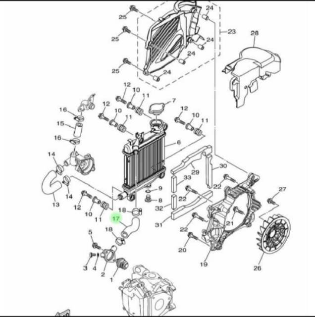 SELANG RADIATOR XEON KARBU ASLI ORI YAMAHA 44D E2483 00