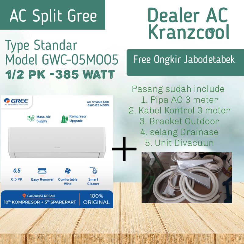Promo MEGA ELEKTRONIK SALE   AC Gree 1/2 PK Standar + pemasangan