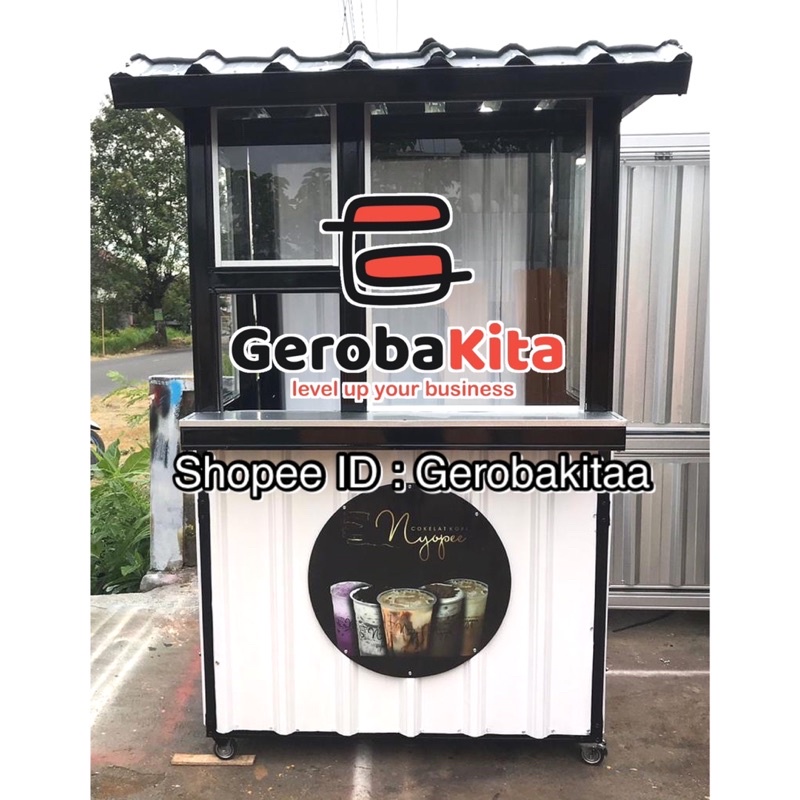 booth semi container kaca etalase