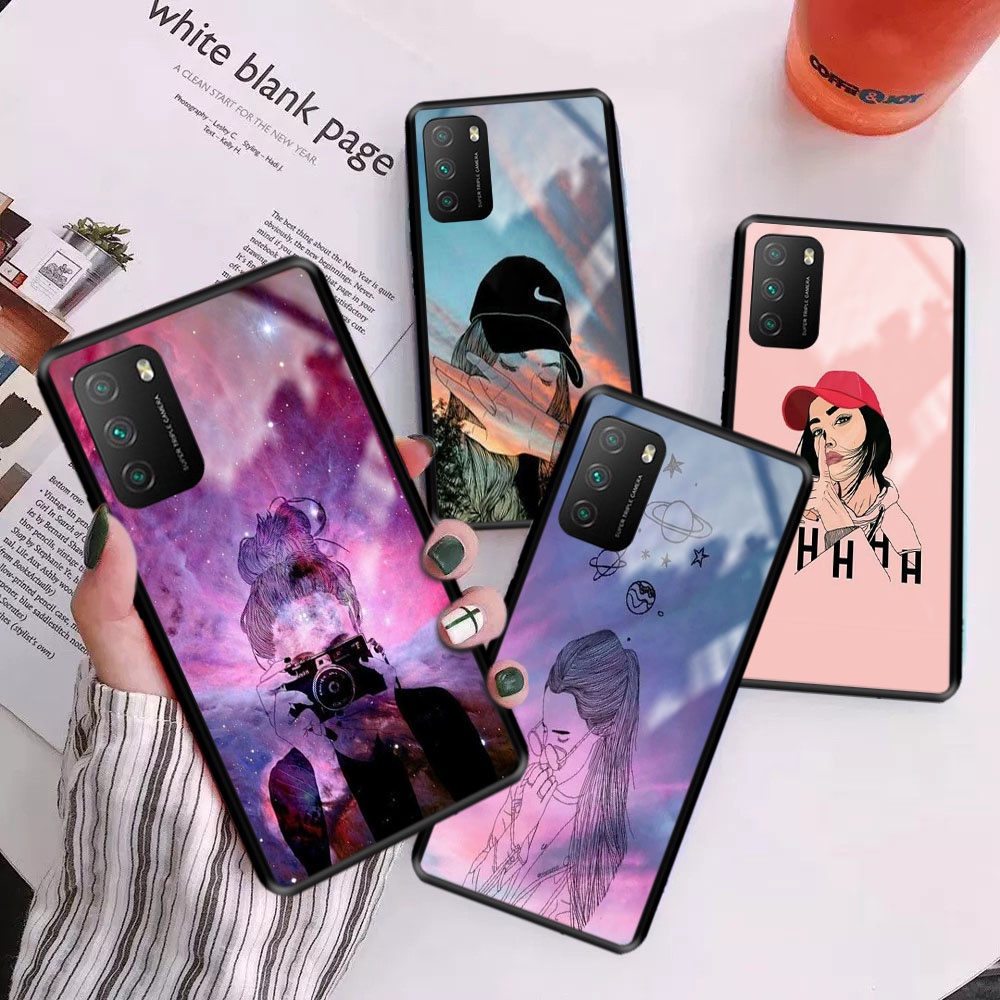 [M87] Premium Hard Glass Case POCO M3 -  Case Kilau Xiaomi - Case Glossy Kilau Poco m3 - Kesing Poco