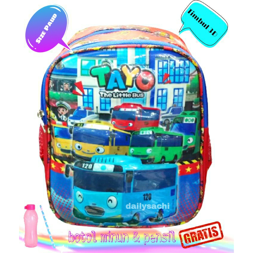 TAS SEKOLAH ANAK KARAKTER 3D TAYO / TAS SEKOLAH ANAK / TAS ANAK PAUD