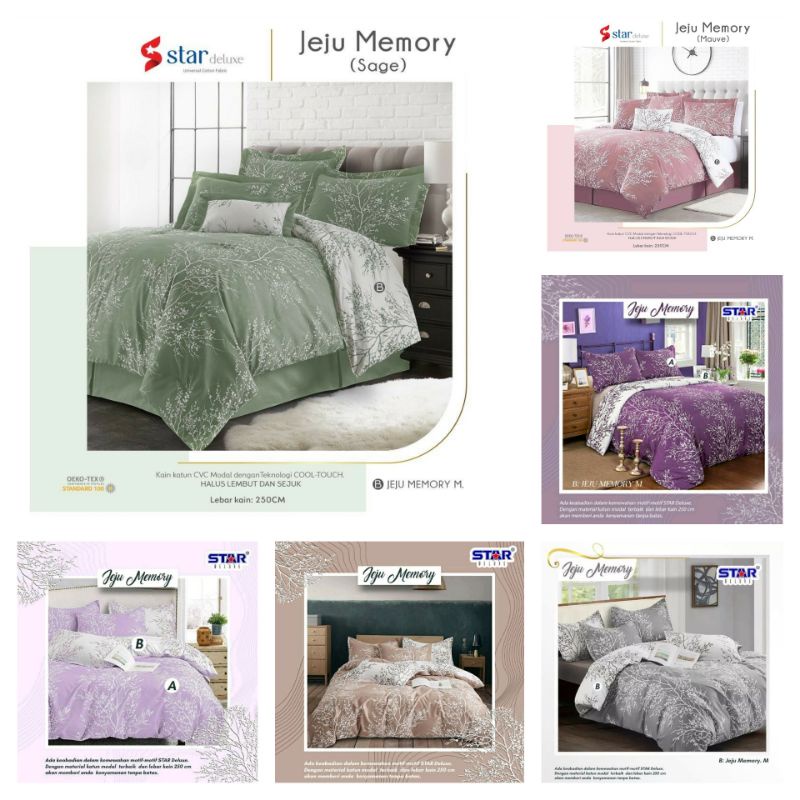 Sprei Katun Lokal Homemade*Star Motif Jeju Memory *