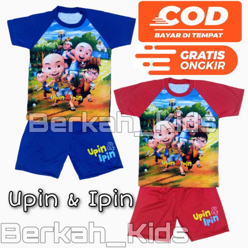 Setelan Baju Anak Laki-laki Upin & Ipin / Stelan Baju Anak Cowok Upin & Ipin