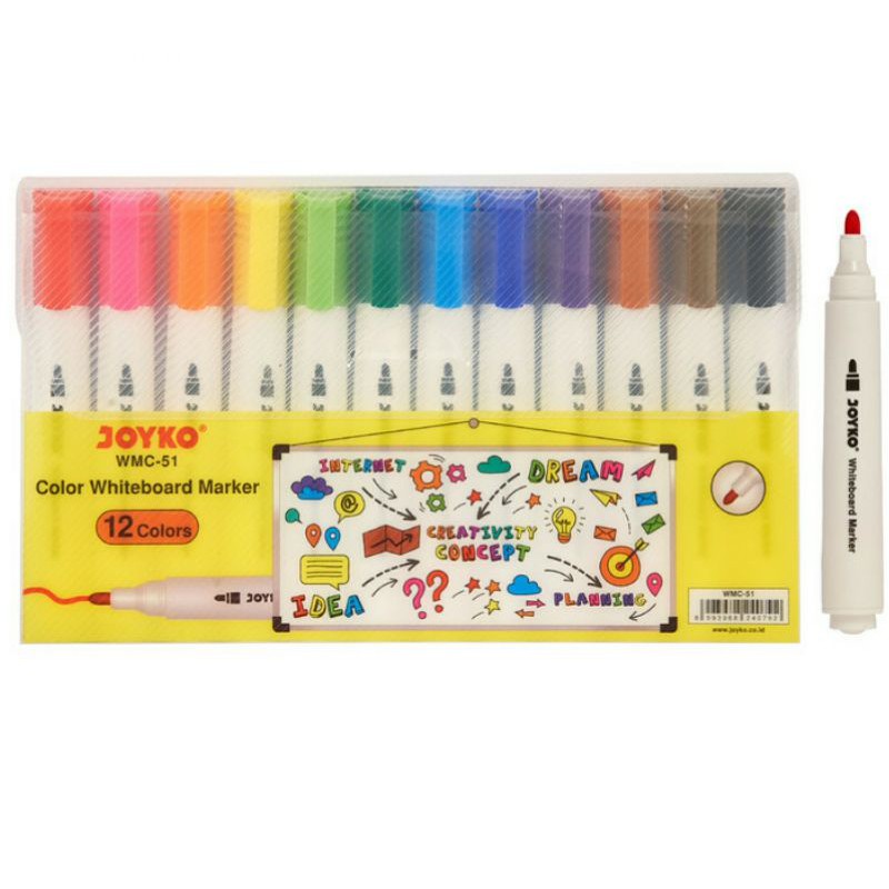 Spidol Whiteboard Warna/Color Whiteboard Marker Joyko WMC-51