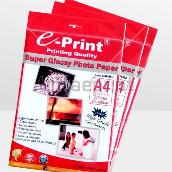 

Kertas Photo eprint Super Glossy A4 20 Lembar